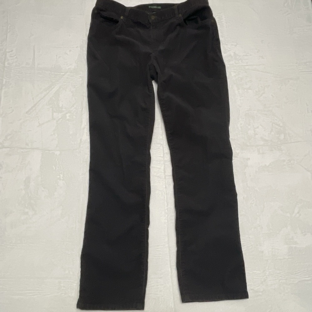 VTG Lauren Jeans Co Ralph Lauren Corduroy Pants Womens Dark Charcoal Gray Sz 12